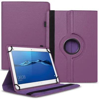 Produktbild von Tablet Hülle für Huawei Mediapad T1 T2 T3 T5 10 Tasche Schutzhülle 360 DrehbarFarben:Lila