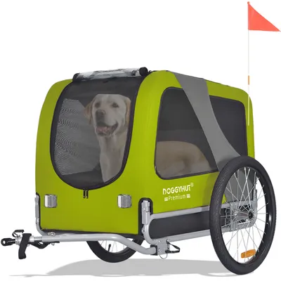 Produktbild von DOGGYHUT® Premium LARGE Hundefahrradanhänger  15 - 30kg Hundeanhänger Fahrradanhänger für Hunde mittelgroße bis große Hunde