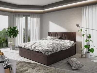Obrázek produktu pro Manželská postel 180x200 s úložným prostorem STIG 3 - hnědá
