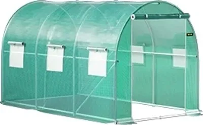 Obrázek produktu pro Tunelový skleník, odolný pozinkovaný ocelový rám, lehký PE krycí materiál, 12x7x7 stop