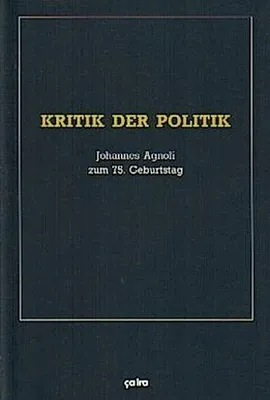 Produktbild von Kritik der Politik