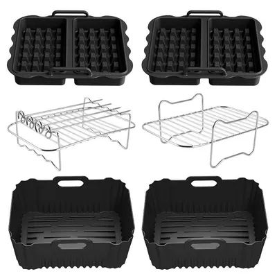 Immagine prodotto di Accessori per friggitrici ad aria a doppia zona, da 8 l a 10 l, friggitrice ad aria, accessori con 2 compartimenti
