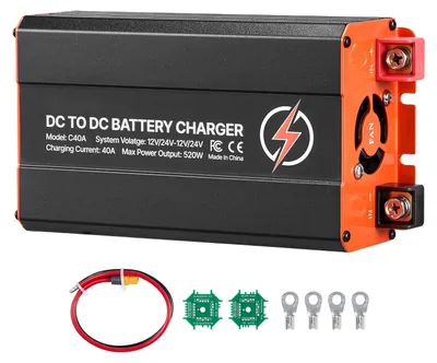 Produktbild von DC-DC Ladebooster - 40 A 520 W B2B Ladegerät - 12 V/24 V Ein- und Ausgang - Für Lichtmaschine - Kompatibel mit LiFePO4/AGM/Gel - Für Wohnmobil/Caravan/Boot - Schnellladung
