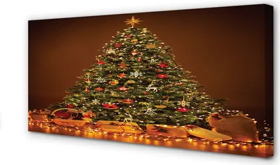 Produktbild von Leinwandbild 140x70 Wandkunst Weihnachtsbeleuchtung Dekoration Geschenke