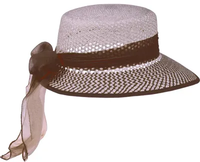 Produktbild von Eleganter Damen Strohhut ovale Form mit elegantem Hutband in zwei Farben Größe 56/58