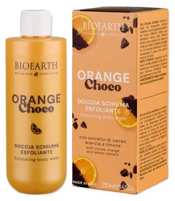 Immagine prodotto di BIOEARTH, Gel doccia esfoliante al cioccolato, profumo arancia e cioccolato (250 ml)