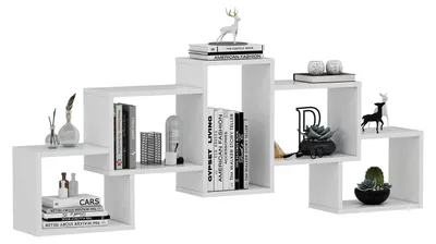 Immagine prodotto di HOMIDEA - Scaffale a parete, libreria sospesa, scaffale decorativo per soggiorno, design moderno (bianco)