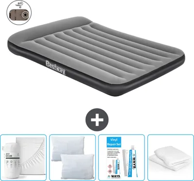 Imagen del producto de Colchón hinchable Bestway - Cama doble - 137 x 191 x 30 cm - Gris - Incluye accesorios