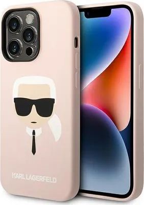 Image de Karl Lagerfeld KLHCP14XSLKHLP iPhone 14 Pro Max 6.7" Hardcase rose / rose Silikon Karl`s Head Housse pour téléphone portable