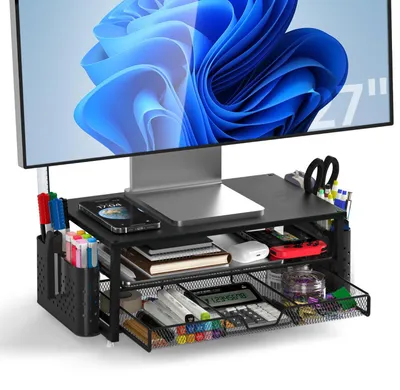 Productafbeelding van Monitorstandaard - 2 niveaus - Printerstandaard - Tot 20 kg - 39 x 25 x 14 cm