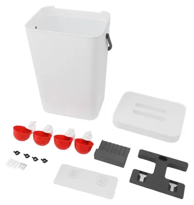 Immagine prodotto di Set automatico per l'abbeveraggio e l'alimentazione di polli, con grande capacità (12 litri), portatile, ideale per pollame