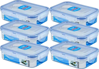 Produktbild von LocknLock 6er SET HPL810 Vorratsdosen - Frischhaltedosen 360 ml - Maße (LxBxH): 151 x 108 x 45 mm - Geeignete Dosen zum Einfrieren und Mikrowelle - Lock and Lock Dosen Food Box Meal-Prep-Boxen