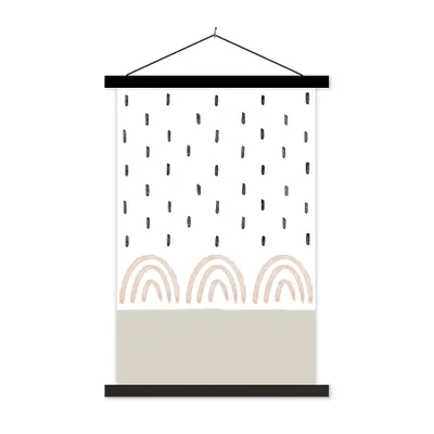 Produktbild von MuchoWow® Textilposter Regenbogen - Pastell - Regen 40x60 cm mit schwarzem Rahmen - Wanddekorationen