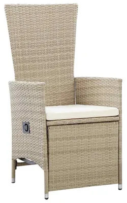 Produktbild von vidaXL Garten-Liegestühle 2 Stk. mit Auflagen Poly Rattan Beige