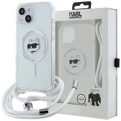 Produktbild von Karl Lagerfeld, IML MagSafe Hülle iPhone 15 mit Band & Choupette Design, Transparent
