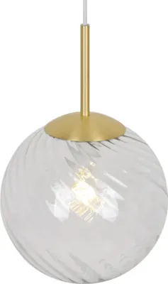 Obrázek produktu pro Závěsný lustr NORDLUX Chisell Art Deco, Varianta: Ø 250 x 380 mm, E27, čirá, mosaz