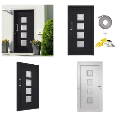 Produktbild von vidaXL Haustür Anthrazit 108x208 cm - Haustür - Haustüren - Eingangstür - Eingangstüren