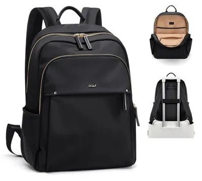 Produktbild von Laptop Rucksack für Frauen Schulrucksack Computertasche bis 14 Zoll Schwarz