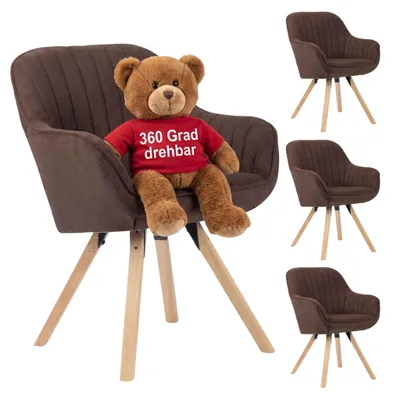 Produktbild von Esszimmerstuhl 4er Set Matera braun drehbar - mit Armlehnen