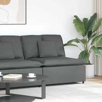 Produktbild von Modulares Sofa Mittelmodul mit Kissen Dunkelgrau 100 cm, Ecksofas DesignMöbel