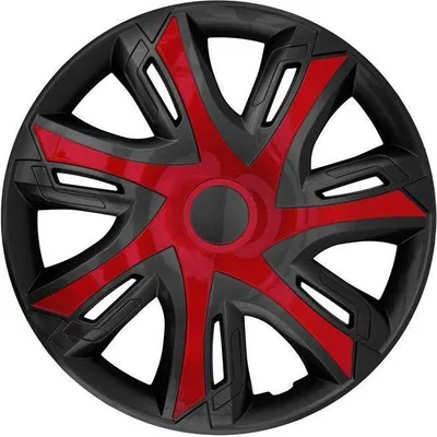 Produktbild von NRM Radkappen N-Power BICOLOR, Rot/Schwarz 16 Zoll" Zoll. (4 x Universal Radzierblenden/Radkappen)