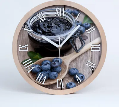 Produktbild von Holzuhr 25fi cm wanduhr - weiße Spitzen - Blaubeermarmelade