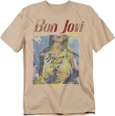Image de Bon Jovi - T-shirt "Slippery When Wet" pour homme/femme unie TV20672 (M) (Sand)