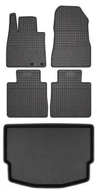 Produktbild von Gummimatten + Kofferraumwanne für Nissan Note II ab 2012 (oberer Ladeboden) – Schwarz, passgenau – Wielganizator SolidPRO