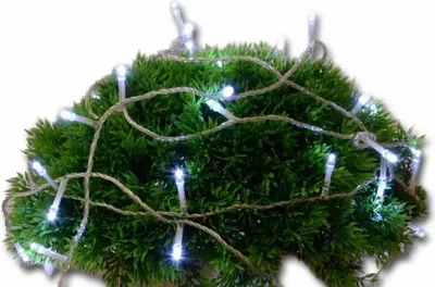 Zdjęcie produktu dla 100 lampek choinkowych LED 9,9 m zimna biel bateria / timer na zewnątrz BA11466