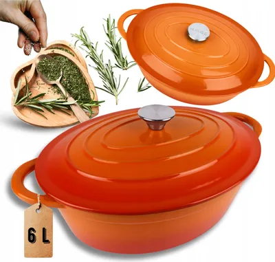 Produktbild von Emaillierte Gusseisen-Bratpfanne 6 l HAGE ORANGE