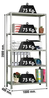 Produktbild von Metallregal ADVANTAGE PLUS 5/400 CINZA