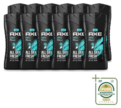 Zdjęcie produktu dla 12 sztuk żelu pod prysznic 3 w 1 Axe Apollo - zapach szałwii i cedru - 250 ml - zestaw ekonomiczny