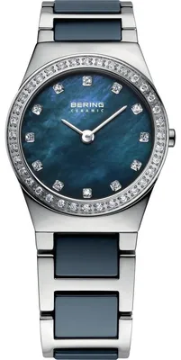 Produktbild von BERING Ceramic Damenuhr grau/blau 32426-707