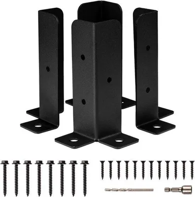 Image de Supports de base réglables pour ancrages à piquet - 4 pièces