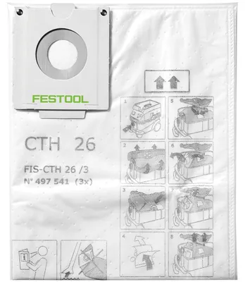 Image de Festool FIS-CTH 26/3 Sac filtrant de sécurité 24 l classe de poussière H 6 pcs ( 2x 497541 ) pour CTH 26