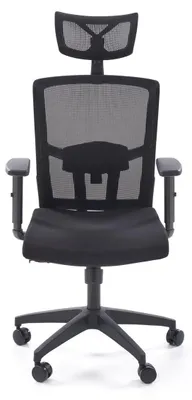 Produktbild von MASON Büro-Sessel schwarz mit Kopfstütze auf Rädern, B62xH120-130xT62 cm