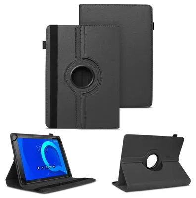 Produktbild von Tablet Tasche für Alcatel 3T 10 Hülle Schutzhülle Cover 360° Drehbar Schutz CaseFarben:Schwarz