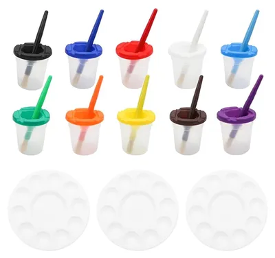 Produktbild von 23-teiliges Aquarellpinsel-Set mit Farbtöpfen und Paletten