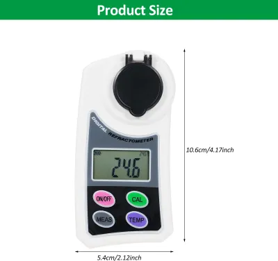 Zdjęcie produktu dla EMSZ-J Cyfrowy refraktometr Brix LCD Przenośny ręczny refraktometr do miodu Detektor stężenia cukru Automatyczna kompensacja temperatury Refraktometr Brix Zakres 0-55%, Dokładność ��0,5Brix