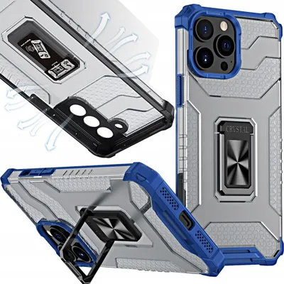 Image de Crystal Ring Case Etui hybride blindé + support magnétique Iphone 11 Pro Bleu
