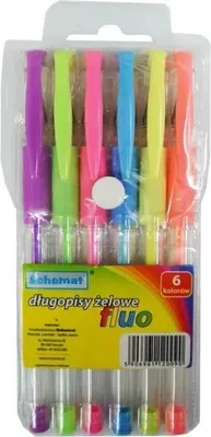 Zdjęcie produktu dla Długopisy żelowe fluorescencyjne 6 kolorów - Schemat