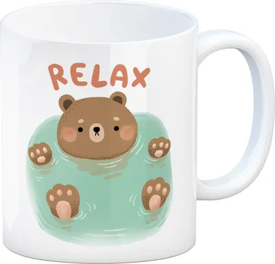 Produktbild von Bär Kaffeebecher mit Spruch Relax