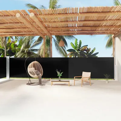 Produktbild von vidaXL Seitenmarkise Ausziehbar Schwarz 160x1200 cm