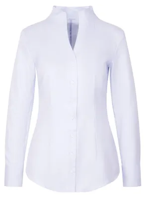 Produktbild von Seidensticker Damen Women Slim Longsleeve Baumwolle Bluse, Bleu(080644), 42 EU