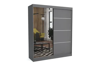 Produktbild von Moderner Kleiderschrank mit Schiebetüren BRENDI 180 cm (ANTRACIT)