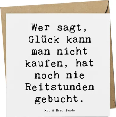 Produktbild von Mr. & Mrs. Panda Grußkarte Spruch Reitlehrerin Freude - Weiß - Geschenk, Glückwunschkarte, Pferdeliebhaberin, faltkarte, Reitstunde, handgefertigte Geschenke, Klappkarte