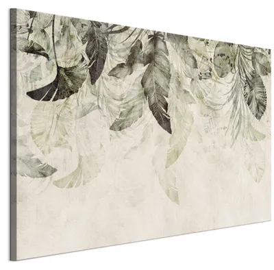 Immagine prodotto di LUMASOUL, quadro decorativo da parete per soggiorno, stampa su tela raffigurante foglie, dimensioni 120x80 cm, quadro composto da un'unica parte, adatto per camera da letto, corridoio, ufficio e cucina, con un moderno motivo fotografico