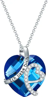 Produktbild von Rafaela Donata Halskette Herz mit Spruch "Ich liebe Dich" Messing Zirkonia 42,0 cm Basiskette + 5,0 cm Verlängerung 50110069