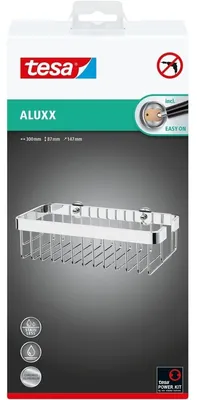 Produktbild von tesa Duschkorb Aluxx zum Kleben viereckig 1 Ablage verchromt 30 cm