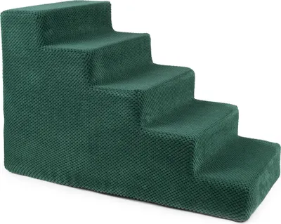 Obrázek produktu pro Schody pro psy Schody pro kočky Schody pro domácí mazlíčky Pomůcka pro lezení Plyšový potah 5 stupňů zelený